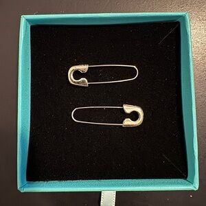 Silver Safety Pin Earrings
